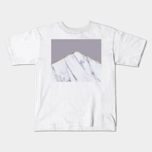 Smokey lilac - gold geometric marble Kids T-Shirt